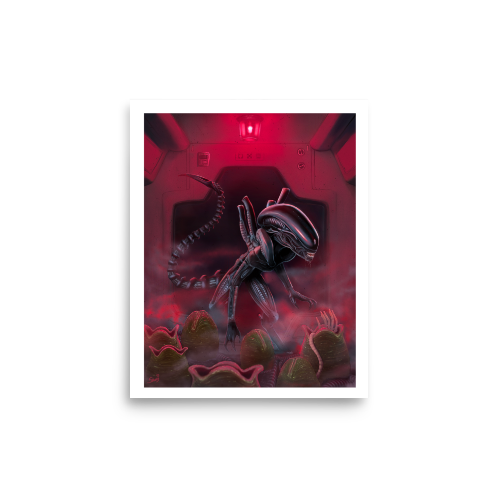 Xenomorph in Red Print (Semi-Gloss)