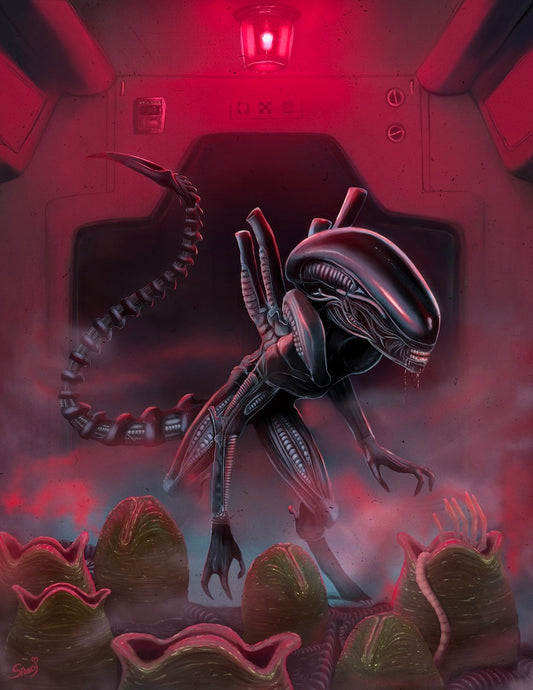 Xenomorph in Red Print (Semi-Gloss)
