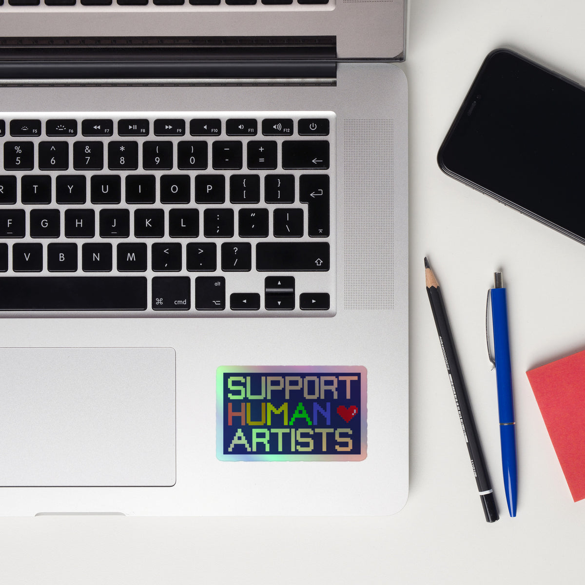 SUPPORT HUMAN ARTISTS Holographic Sticker